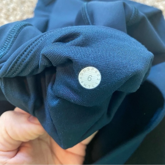 Lululemon Train Times Crop 17" Inseam Legging Nocturnal Teal Blue High Rise Sz 6 - Picture 9 of 10